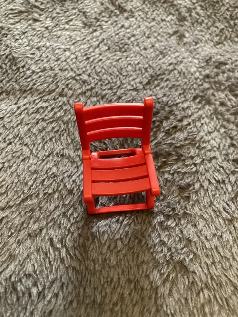 Chaise Haute Playmobil Vintage Rouge Pliante - Accessoire Maison, Camping