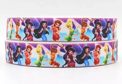 NEW Disney Fairies/Tinkerbell Grossgrain Ribbon 22mm 1M,2M,3M,4M or 5M U Choose