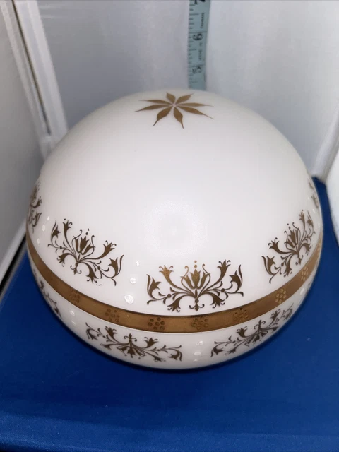 Vintage VV Vianne Glass Ball Gold Trim Shade Globe France LIGHT SHADE 8”. Great