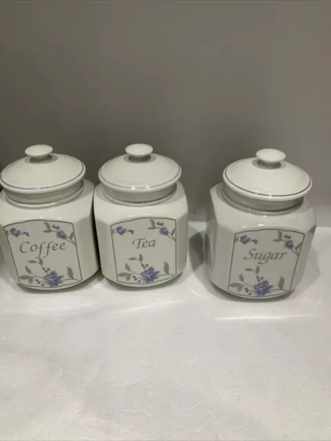 Vintage bhs Jasmine porcelain kitchen storage container jar tea sugar coffee