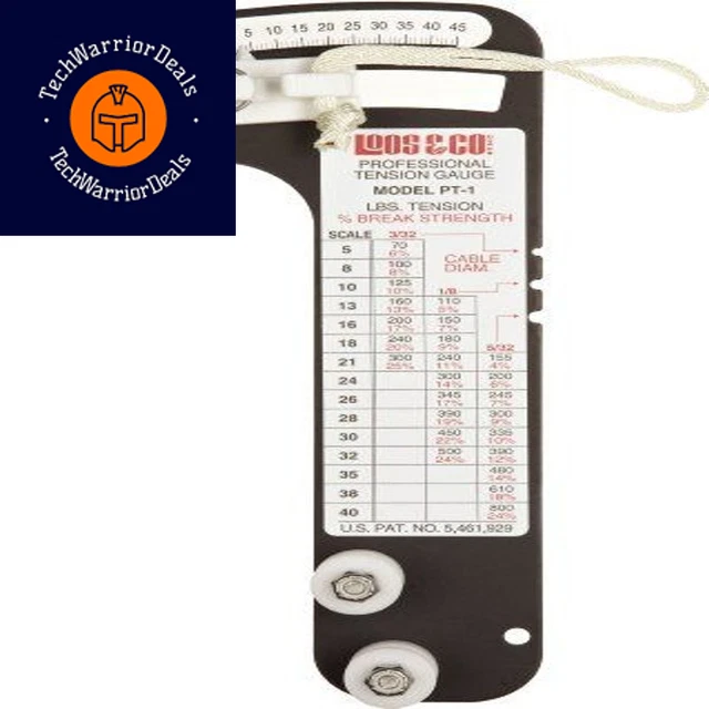 SAILBOAT RIGGING TENSION Gauge from Loos & Co., PT1 800 lbs, black