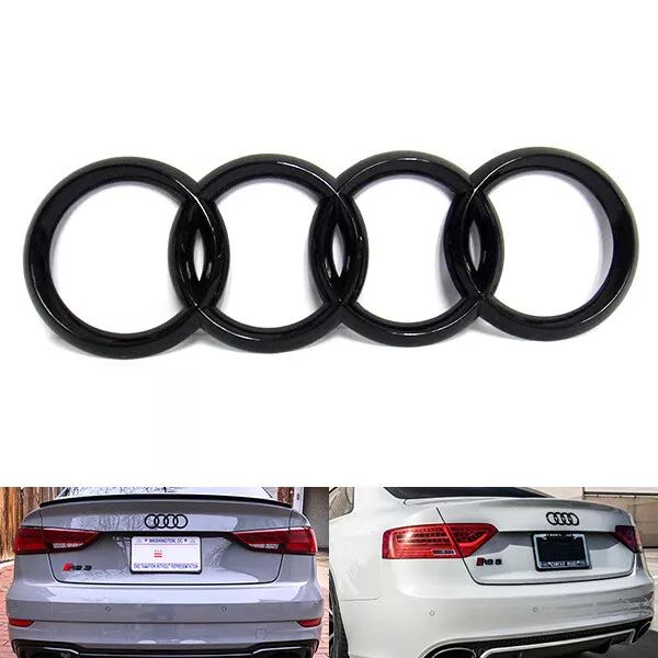 Black Gloss Rear Boot Trunk Ring Badge Emblem For Audi A3 A4 S4 A5 A6 S 192x62mm