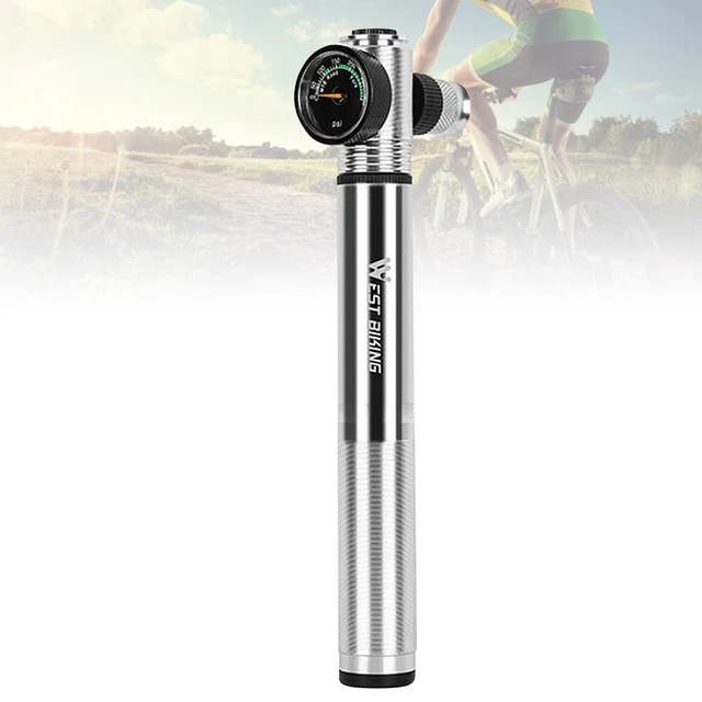 Pompa Per Bicicletta Portatile - In Acciaio Inossidabile E Nylon, Con Manometro - Foto 9