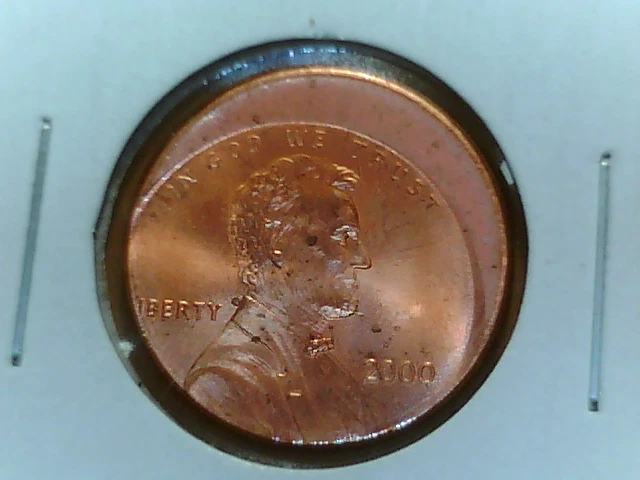 2000 P Lincoln cent error off center strike  899