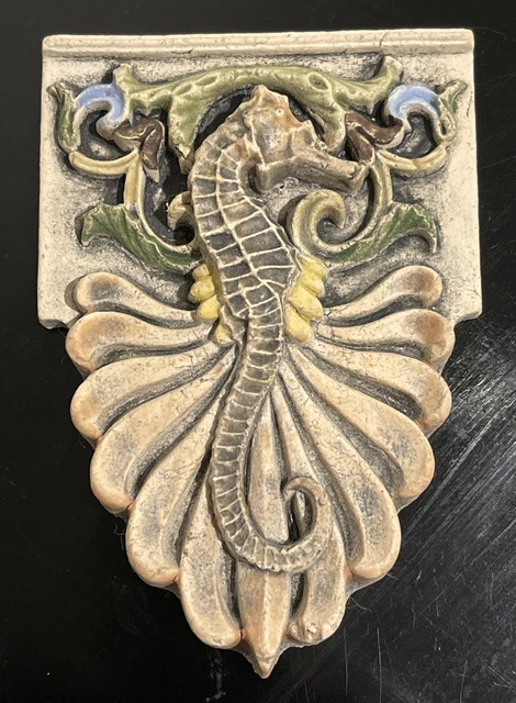 Seahorse Crest Arts & Crafts  Gothic  Ellison Pottery Tile