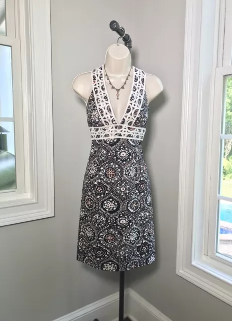 TRINA TURK Sleeveless Black & Brown Empire Waist Dress - Women’s 6 EUC!