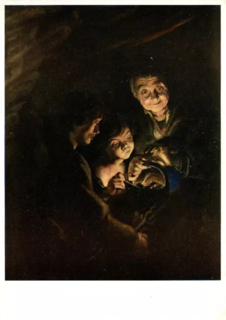Alte Kunstpostkarte - Peter Paul Rubens - Die Alte mit dem Kohlenbecken