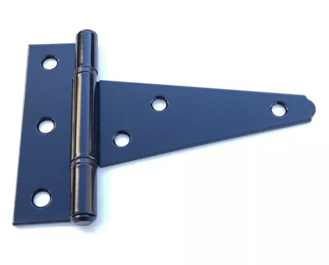 Black 4" Heavy Duty Tee T Hinges for Fence Gate Barn Shed Door