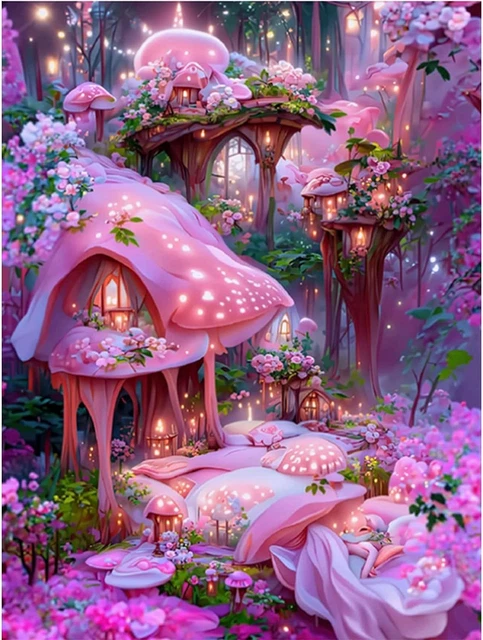 Kits de pintura de diamantes de setas de fantasía para adultos, kits de arte de diamantes taladro completo 5