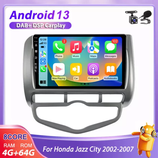 Autoradio Für Honda Fit/Jazz/City 2002-2007 GPS Android 13 DSP CarPlay FMAM 64GB