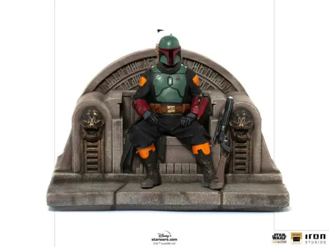 STAR WARS - The Mandalorian - Boba Fett on Throne 1/10 Statue Iron Studios