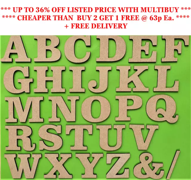 Wooden Letters Large Small 3-30cm (3mm Thick) MDF Craft Plaque Wooden Sign Home 2