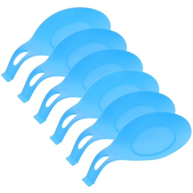 6 piezas Mantel de silicona Antiadherente Cuchara Descanso Herramientas Grandes Soporte Cuchara de sopa
