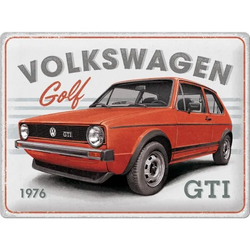 Nostalgic-Art - VW Golf GTI 1976 - Blechschild 30 x 40 cm, Retro Garage Deko