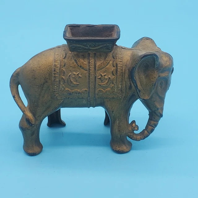 Orig AC Williams Cast Iron Elephant with Howdah Coin Still Bank 1910-30s Large