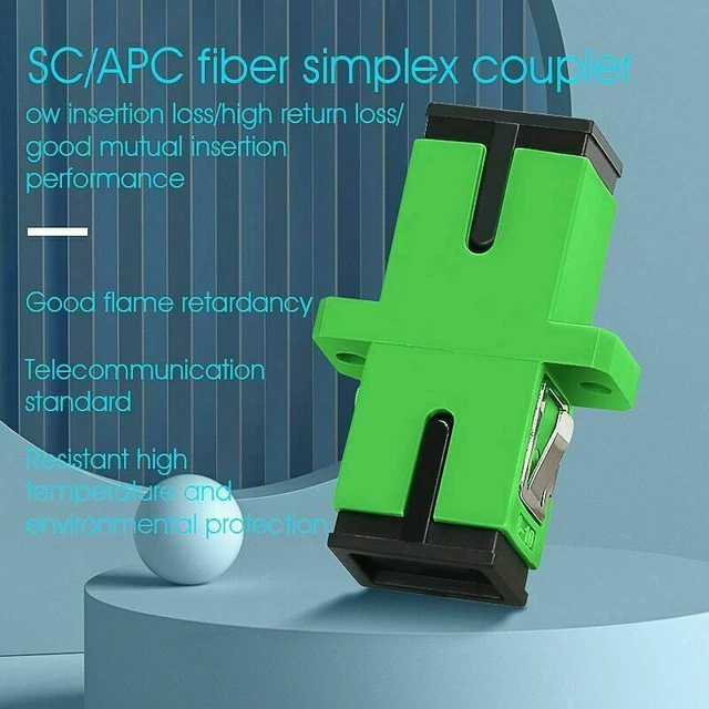 SC/APC SINGLE MODE Optic Fiber Connector Flange Coupler Square Joint ...