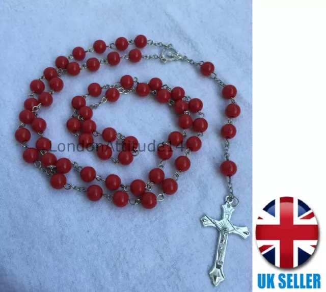 First Holy Rosaries Catholic Prayer Necklace Communion Rosary Beads UK