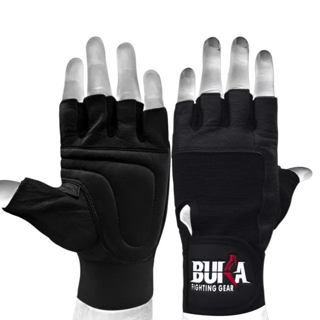 Buka Leather Weight Lifting Gloves Padded Gym Body Building Fitness Bodybuilding