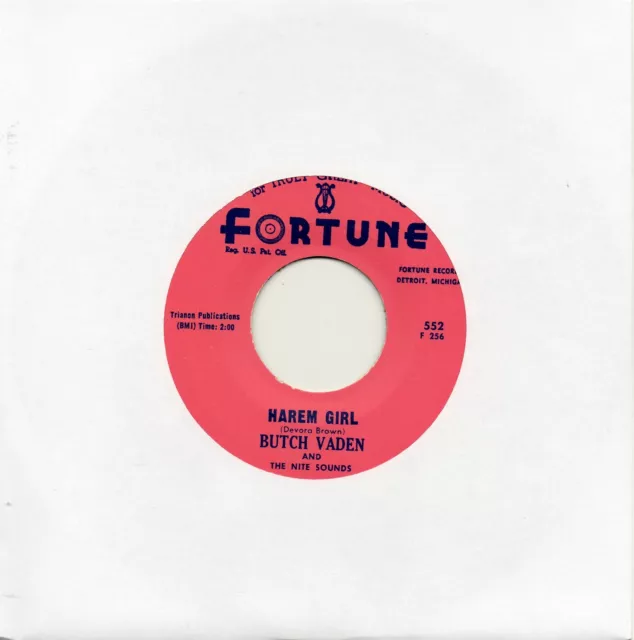 BUTCH VADEN   HAREM GIRL / THE ROLL    FORTUNE Re-Issue/Re-Pro  NORTHERN/R&B/MOD