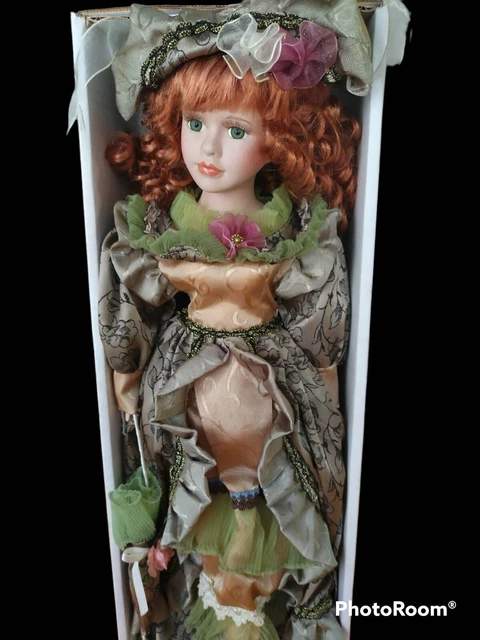 Duck House Type Heirloom Porcelain Doll Beautiful Victorian W/Stand (see desc.)
