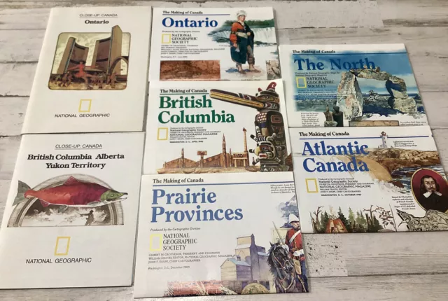 Vintage Maps Of Canadian Provinces 7 Wonderful National Geographic 1978 & 1990’s