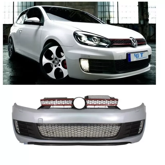 Parechoc Pare Choc Avant Pour Vw Golf 6 Look Gti En Abs + 2 Antibrouillard