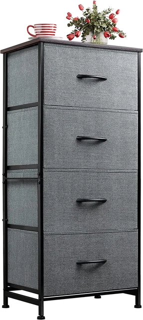 Dresser with 4 Drawers, Storage Tower, Organizer Unit, Fabric Dresser for Bedroo