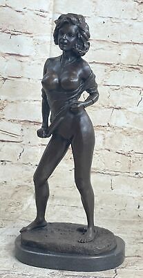 Hot Cast Signed Original Nude Female Bronze Sculpture Marble Base Statue Figure