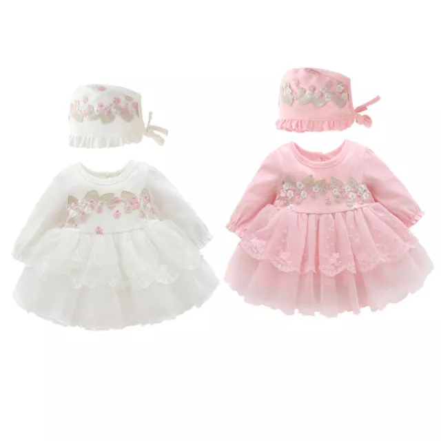 Frühling herbst prinzessin niedlichen kleid partykleid mit hut für 0-3 monate