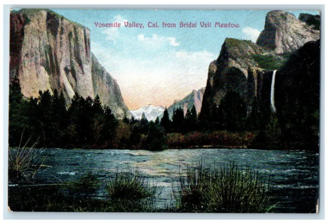 c1950 Bridal Veil Meadow View Lake Falls Yosemite Valley California CA Postcard