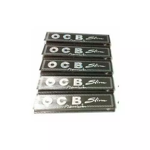 Ocb Premium King Size Slim Black Rolling Papers 5 Booklets