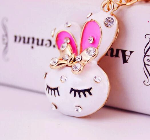 Jewelry Fashion Betsy Johnson Pendant Rhinestone bowknot rabbit Chain Nekklace