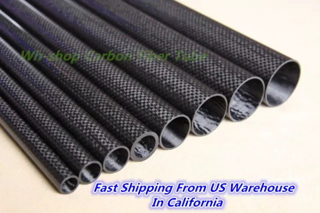 3K Carbon Fiber Roll Wrapped Tube OD14mm x ID10mm 12mm x 500mm Pipe