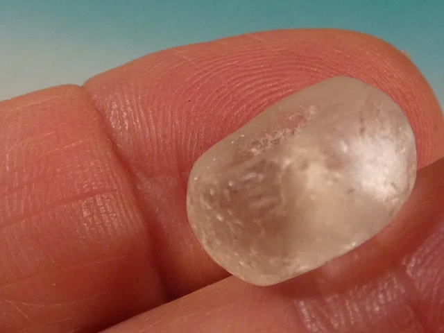 Ancient Pre-Columbian Tairona Culture Quartz Crystalline Disc Bead 14.3-8.9 Mm
