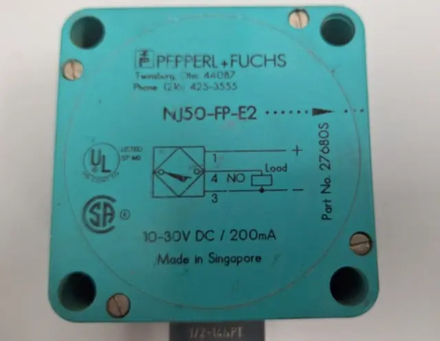 Pepperl Fuchs  - NJ50-FP-E2 - 10-30 VDC - Inductive Proximity Sensor - Tested