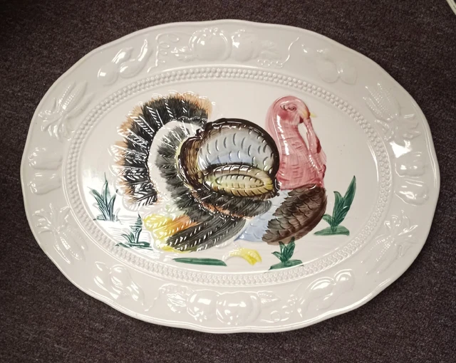Majolica  1946  Turkey  Platter  Made In  Japan