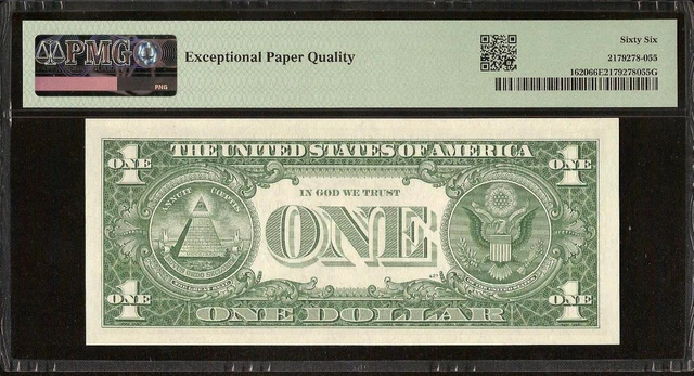 1957A $1 Dollar Bill Near Solid 88808868 Sn Silver Certificate Note Pmg 66 Epq 3