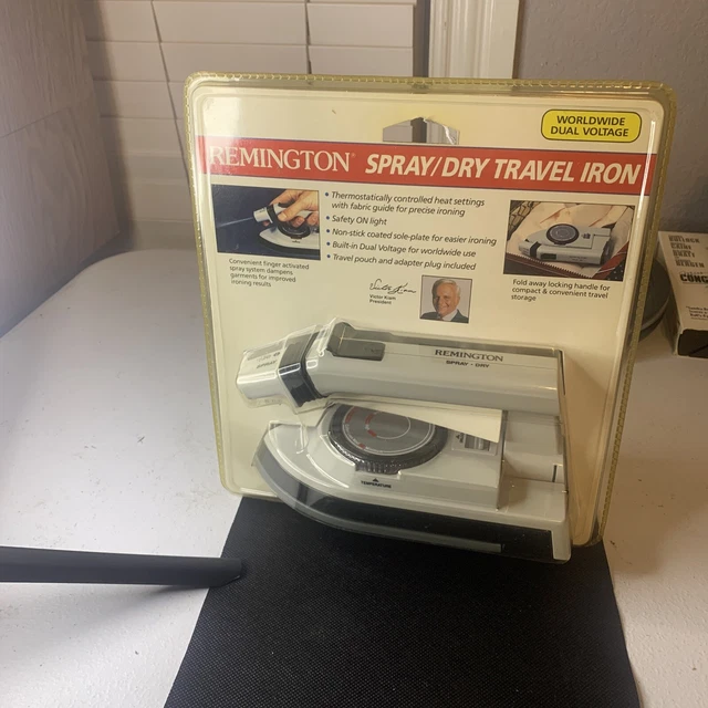 VINTAGE Remington Worldwide Dual Voltage Steam Spray/Dry Travel Iron TI-9BP 1992