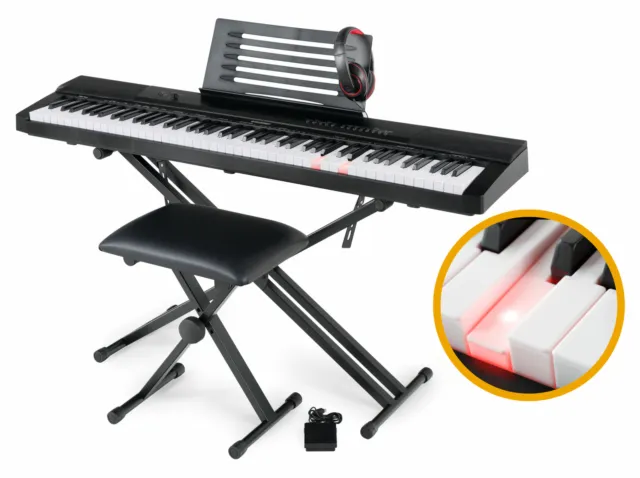 Digital 88 Leucht-Tasten Keyboard E-Piano Piano Set X-Ständer Hocker Kopfhörer