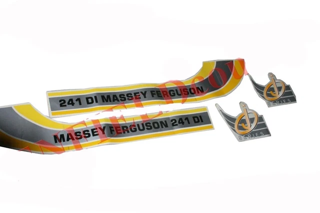 For Massey Ferguson 241 DI J Series Bonnet Side Decal Emblem Sticker Kit Set GEc