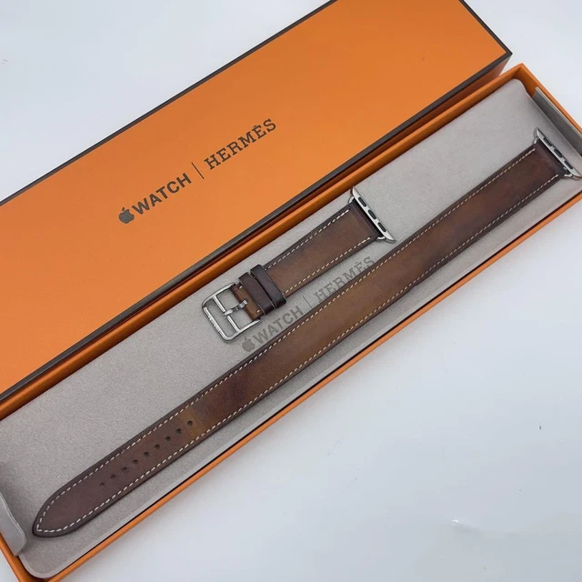 Apple Watch Hermes Leather Band 38 40 41mm Double Tour Brown Used Japan Fedex