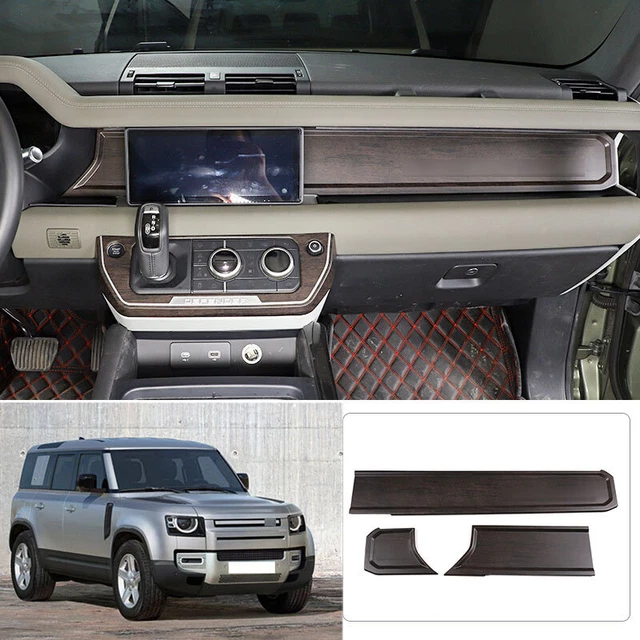 For Land Rover Defender 2020-2023 Oak Grain Center Console Dashboard Panel 3PCS