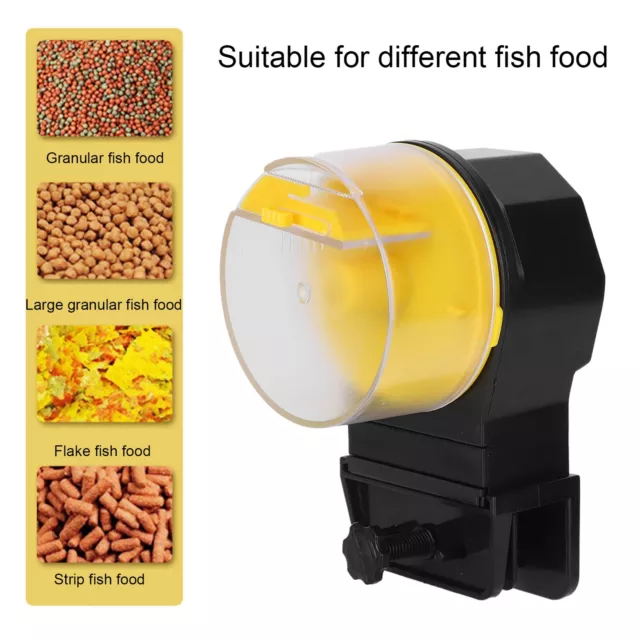 (Yellow)Automatic Fish Feeder Timed Flexible Convenient Clean Easy AU DO
