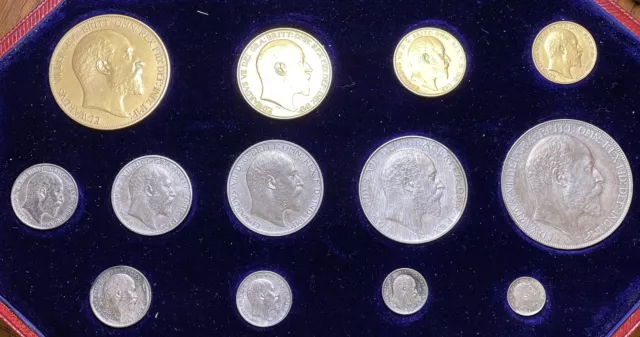 1902  13 Coin Matt Proof set Edward VII