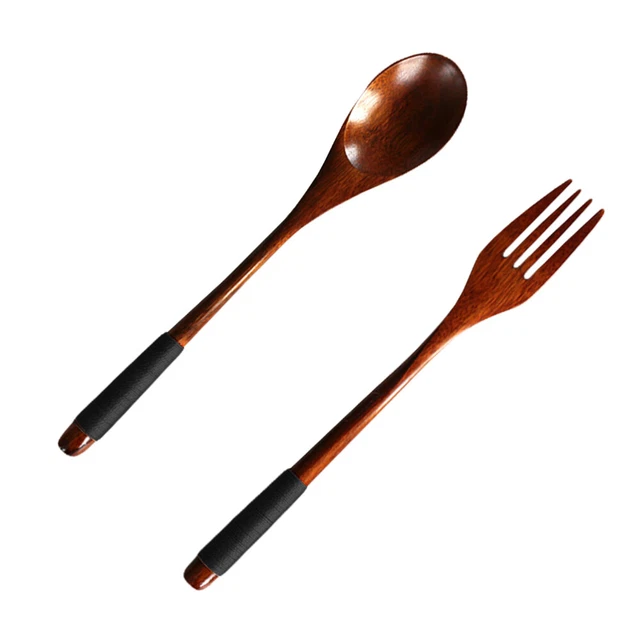Manico in legno giapponese forchetta cucchiaio utensile posate casa