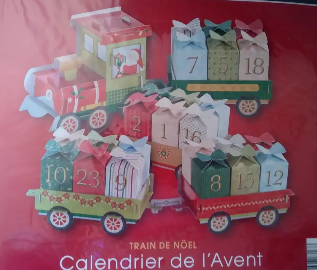 kit de loisirs créatifs calendrier de l'Avent le train du Père Noël à monter