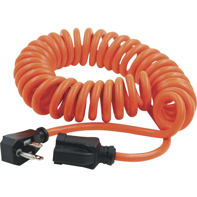 Prime Coiled Power Tool Cord - 10ft.L, 16/3 SJT, Model# AD010610