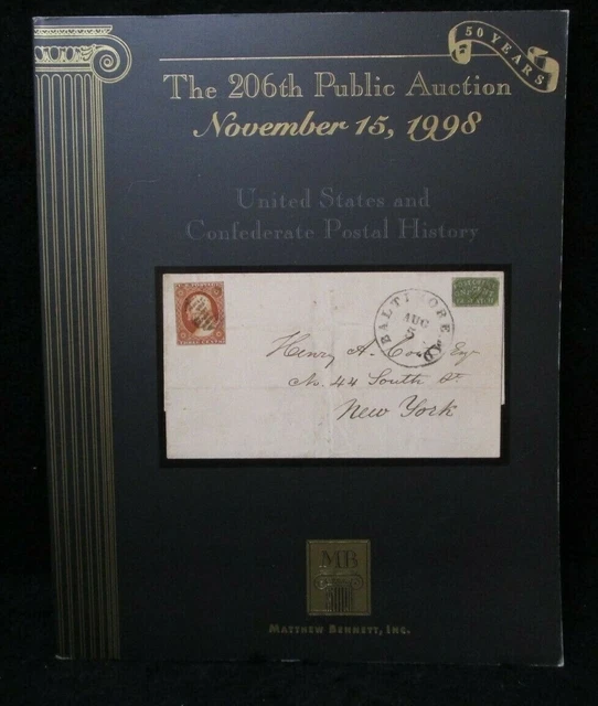 * Matthew Bennett, Inc 206th Public Auction Stamp Catalog 1998