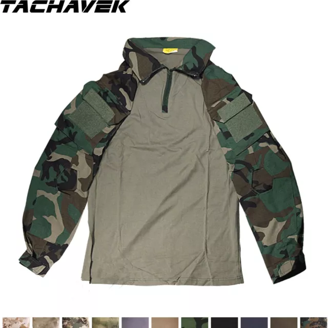 Men's Tactical T-Shirt Long Sleeve US Army Military Combat Hiking Casual Shirt