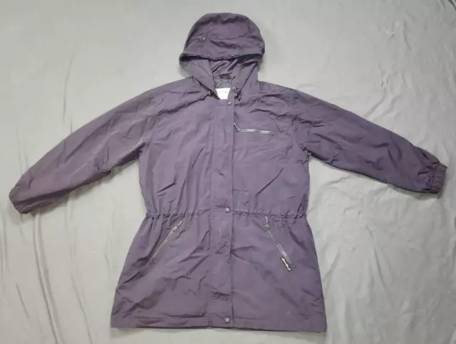 Eddie Bauer Women's Hooded Softshell Jacket Size Medium Purple Mid-Length Coat